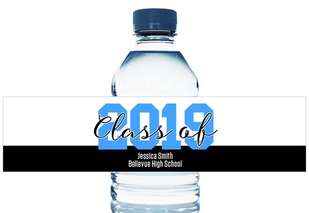 Large 2019 Personalized School Graduation Water Bottle Labels