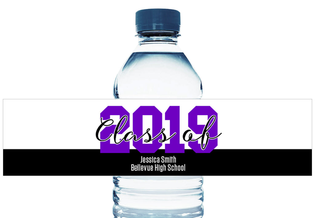 Large 2019 Personalized School Graduation Water Bottle Labels