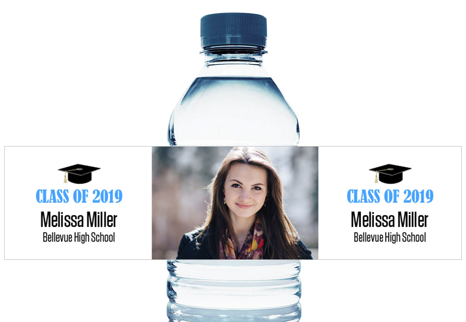 Graduation Trendy Stripes Water Bottle Labels with Photo – Candy Wrapper  Store