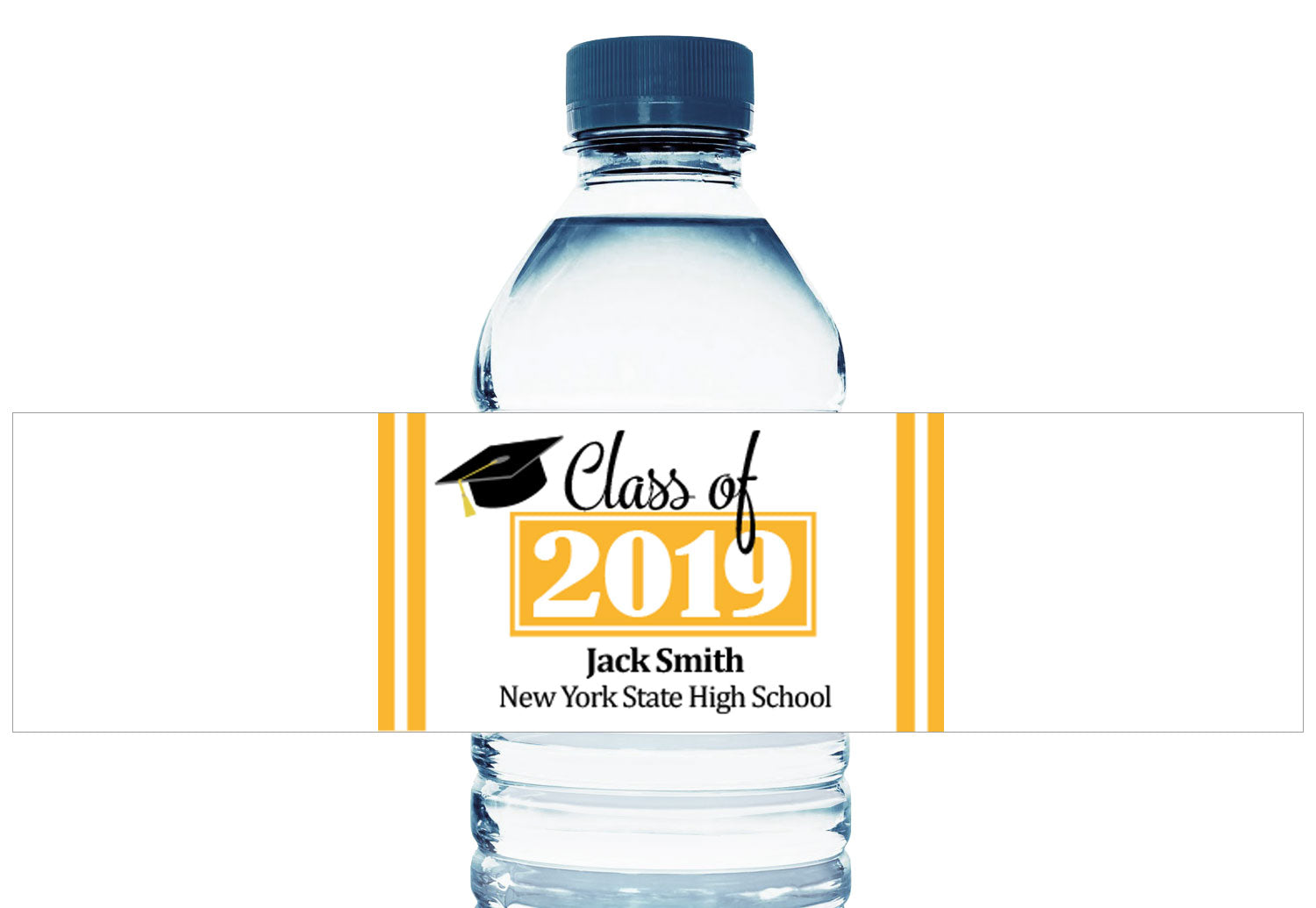 Grad Cap Personalized School Graduation Water Bottle Labels ...