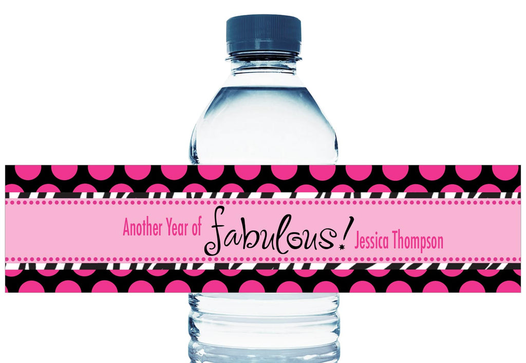 Another Year of Fabulous Personalized Adult Birthday Water Bottle Labels