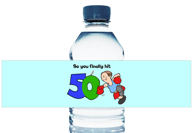 So You Finally Hit 50 Personalized Adult Birthday Water Bottle Labels