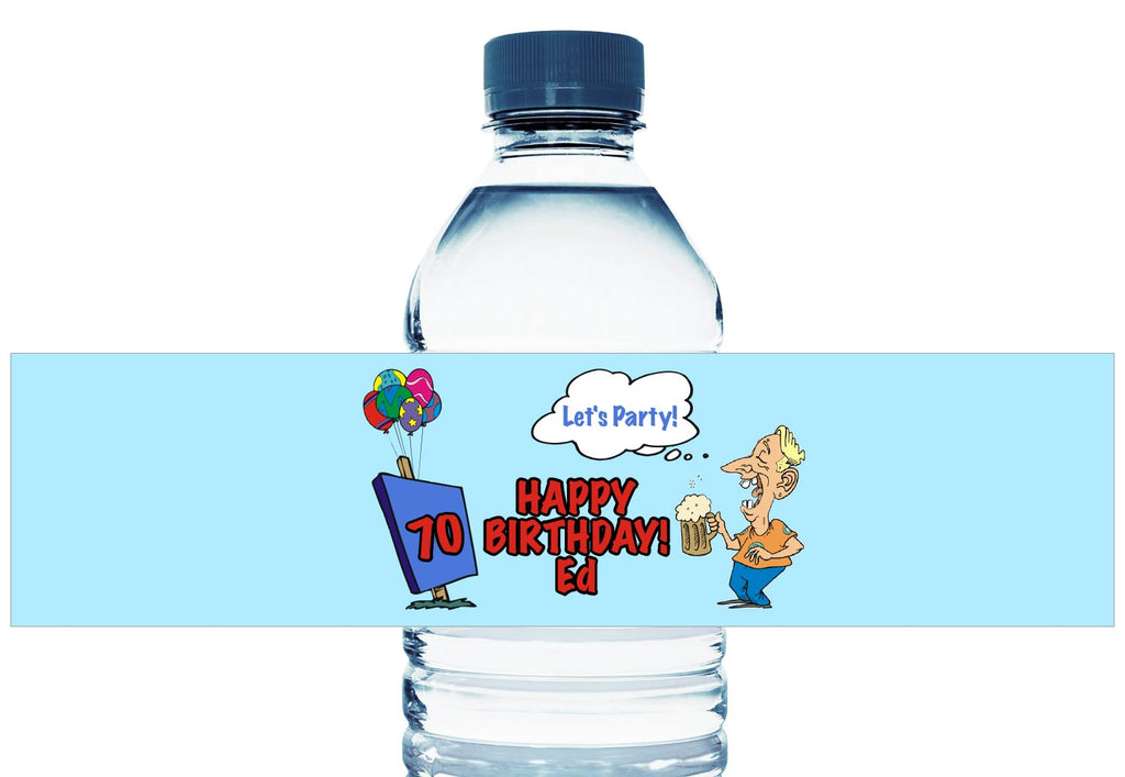 Time for Beer! Personalized Adult Birthday Water Bottle Labels