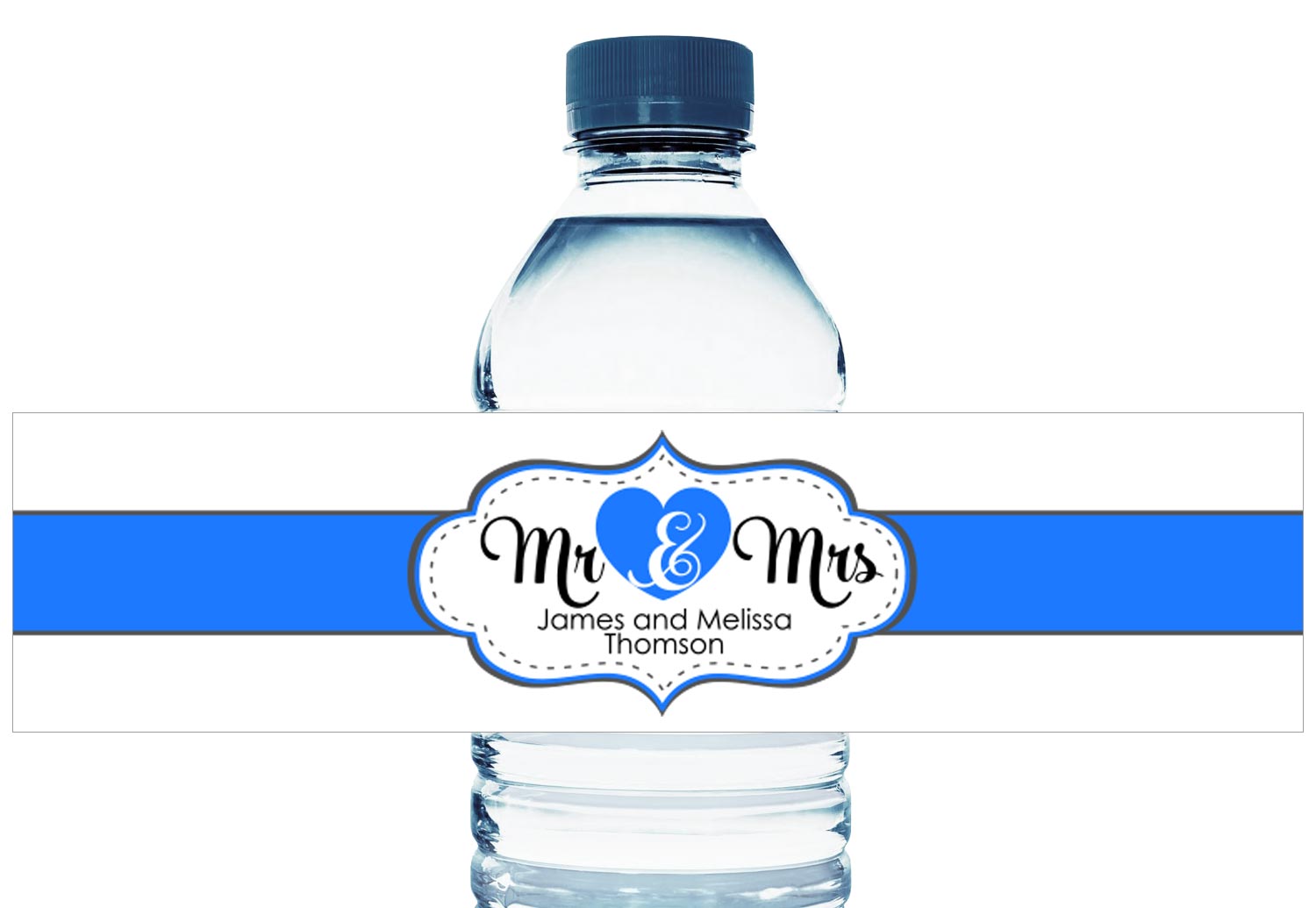100 Personalized Purple Monogram Wedding Water Bottle Labels – Waterproof Ink