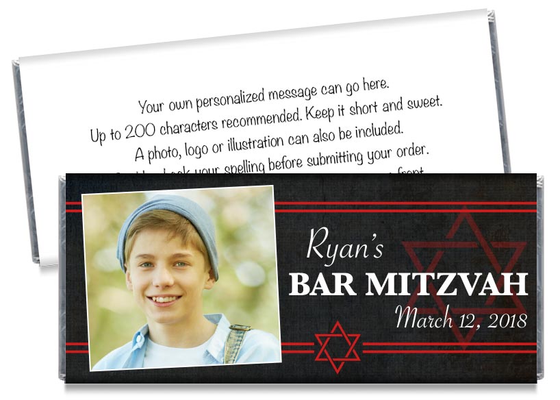 Bar Mitzvah Photo Candy Bar Wrappers