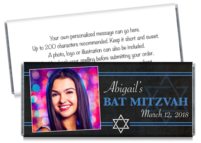 Bat Mitzvah Photo Candy Bar Wrappers