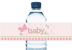 Printable Or Printed Floral Baby Shower Mother Water Bottle Labels Flowers  Personalized Bottle Decals Stickers Boy Girl Decorations 005