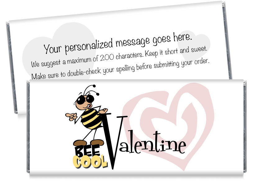 Bee Cool Baseball Valentine's Day Candy Bar Wrappers