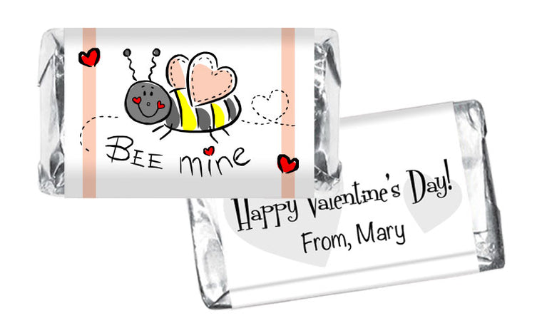 Bee Mine Valentine's Day Mini Bar Wrappers