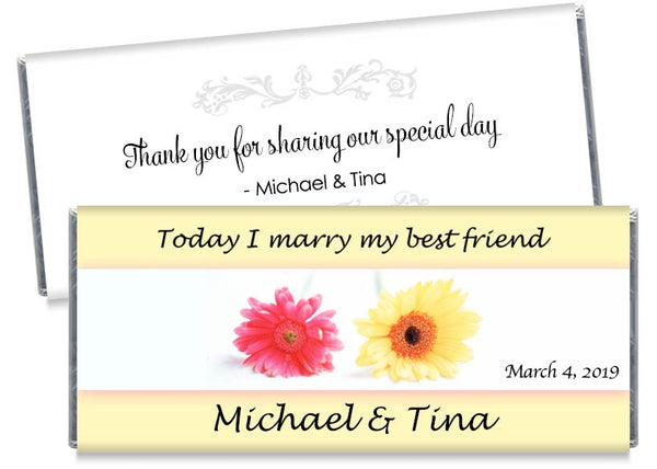 Best Friend Daisys Wedding Candy Bar Wrappers - CandyBarWrappers.com