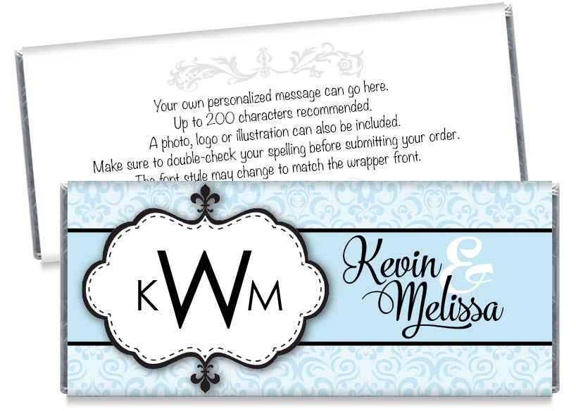 Paisley Monogram Wedding Candy Bar Wrappers