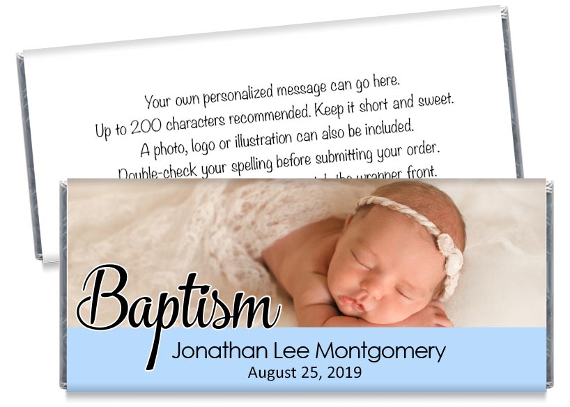 Boy Photo Baptism Candy Bar Wrappers