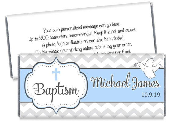Dove Boy Baptism Candy Bar Wrappers