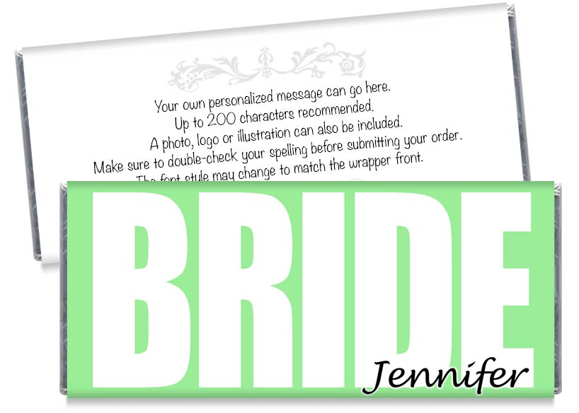 BRIDE Wedding or Bridal Shower Candy Bar Wrappers