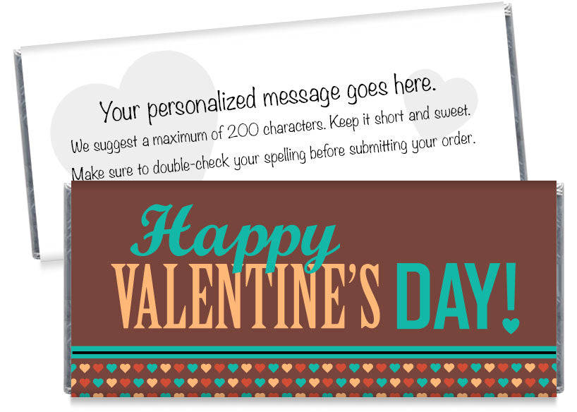 Brown Valentine's Day Candy Bar Wrappers