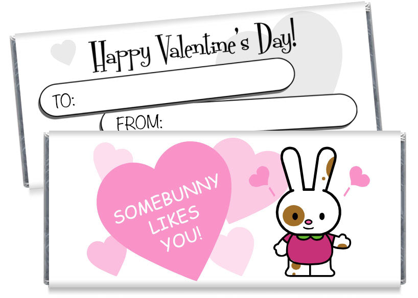 Somebunny Likes You Valentine's Day Candy Bar Wrappers