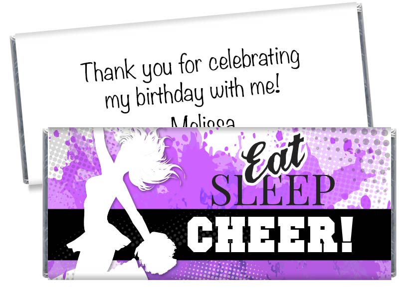 Cheer Birthday Party Candy Bar Wrappers