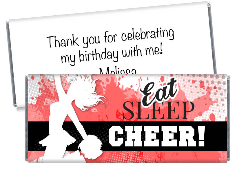 Cheer Birthday Party Candy Bar Wrappers