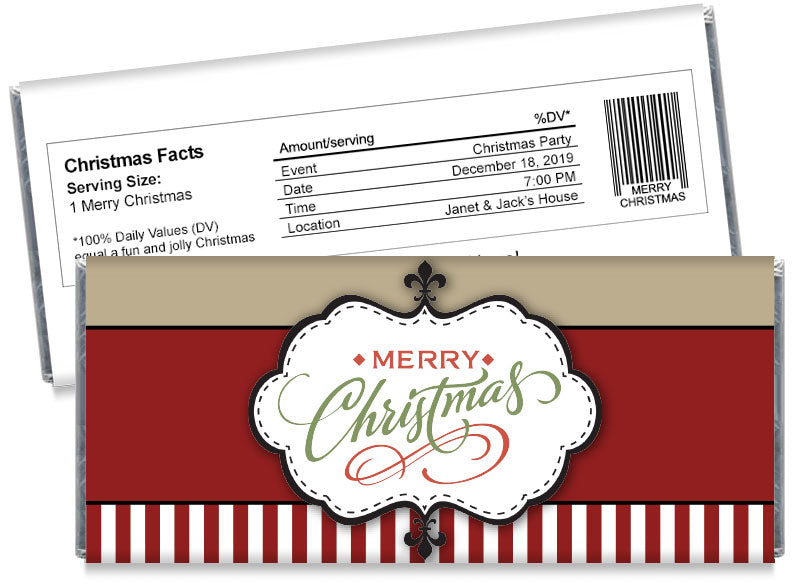 Christmas Stamp Candy Bar Wrappers