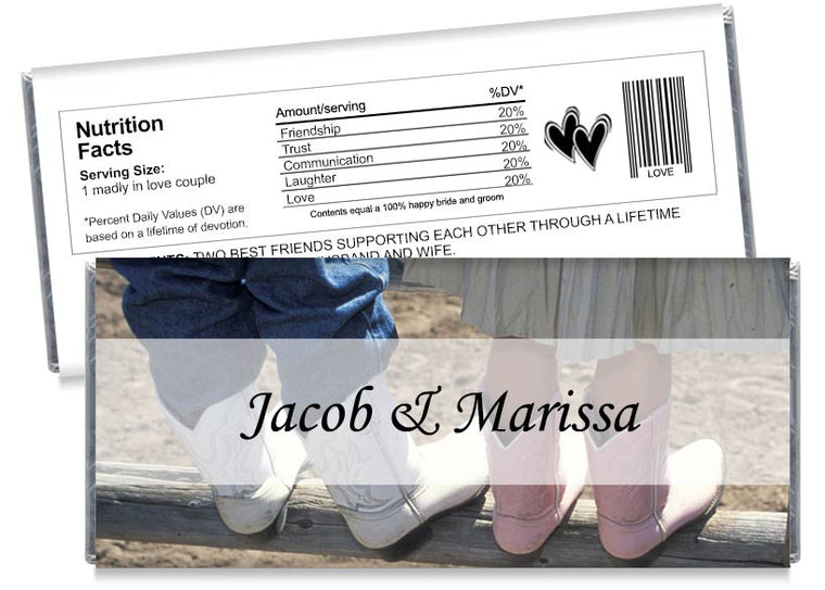 Cowboy Boots Wedding Candy Bar Wrappers