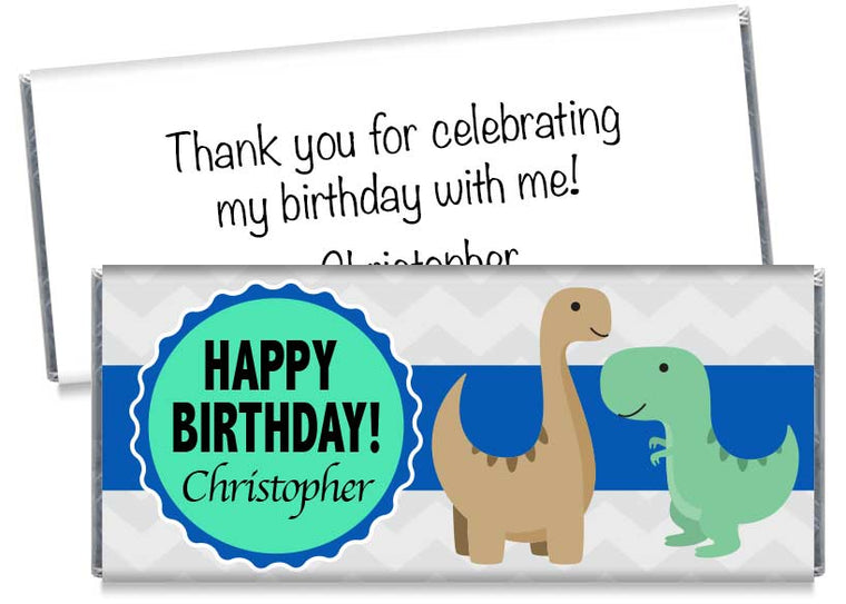 Dinosaur Birthday Boy Birthday Party Candy Bar Wrappers