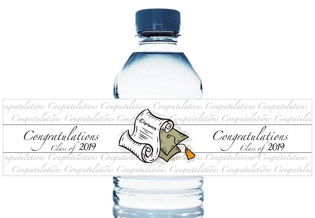 Congratulations Class of 2019 Personalized Graduation Water Bottle Labels