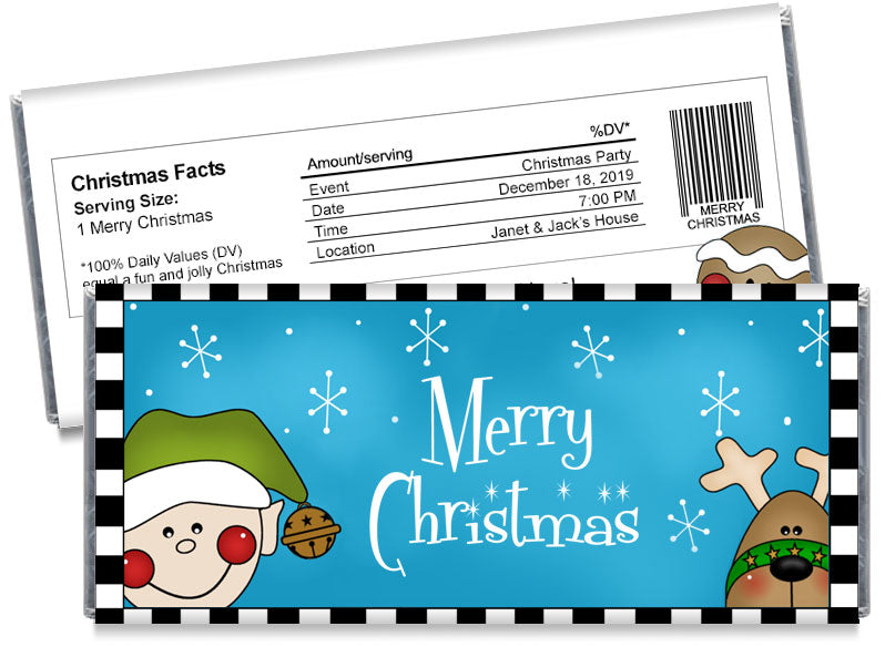 Elf and Reindeer Christmas Candy Bar Wrappers - CandyBarWrappers.com elf-and-reindeer-christmas-candy-bar-wrappers-candybarwrappers-com