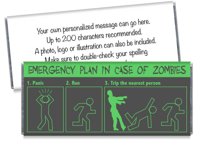 Emergency Plan Zombie Boy Birthday Party Candy Bar Wrappers