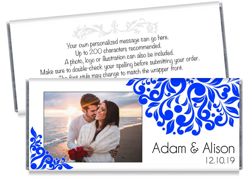 Elegant Floral Photo Wedding Candy Bar Wrappers