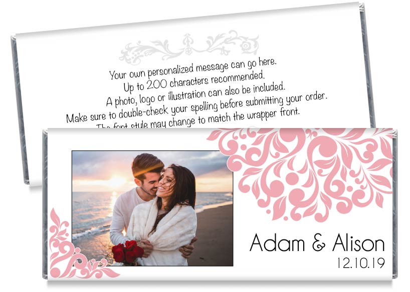 Elegant Floral Photo Wedding Candy Bar Wrappers