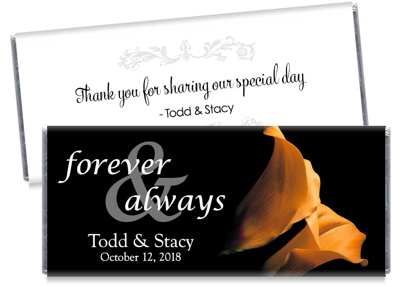 Forever and Always Purple Tulips Wedding Candy Bar Wrappers