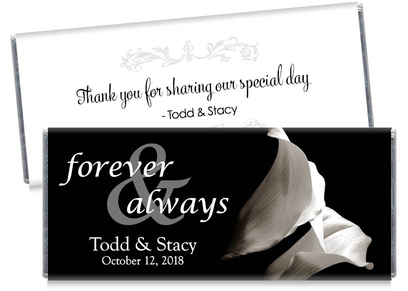 Forever and Always Pink Tulips Wedding Candy Bar Wrappers