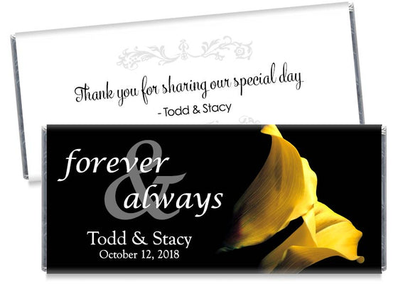 Forever and Always Yellow Tulips Wedding Candy Bar Wrappers