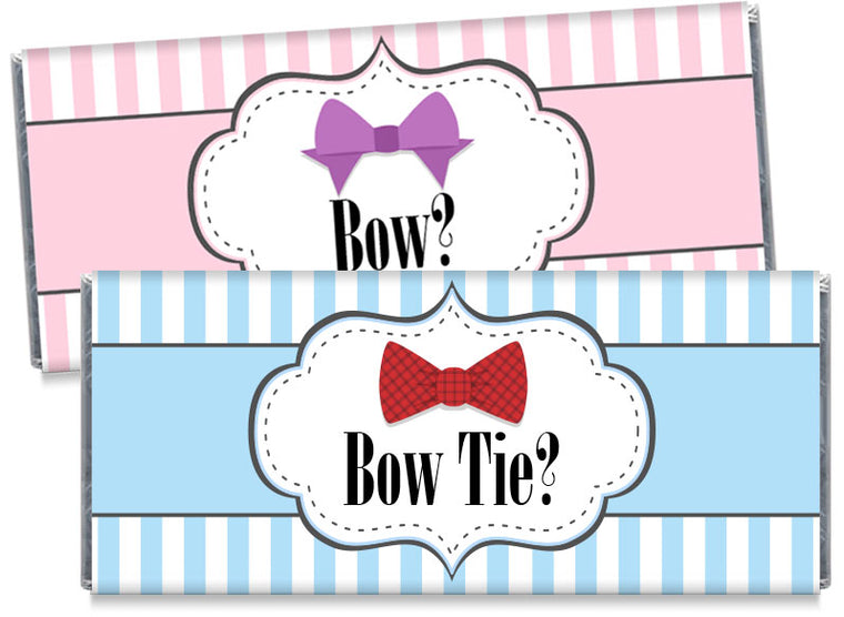 Bow or Bow Tie? Gender Reveal Candy Bar Wrappers