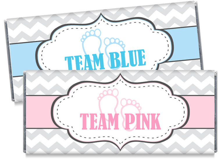 Team Pink Team Blue Gender Reveal Candy Bar Wrappers