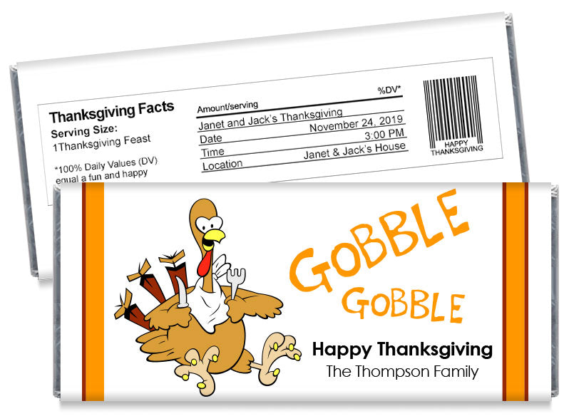 Gobble Gobble Thanksgiving Candy Bar Wrappers