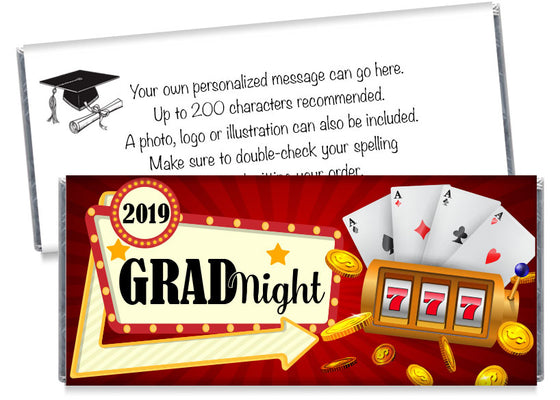 Grad Night Casino Themed Graduation Candy Bar Wrappers