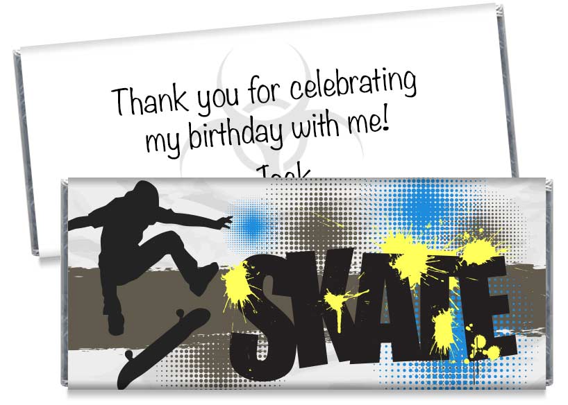 Grunge Skate Boy Birthday Party Candy Bar Wrappers