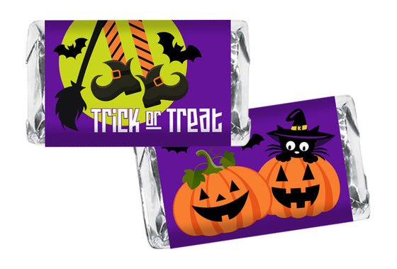 Pumpkins and Witch Halloween Mini Bar Wrappers