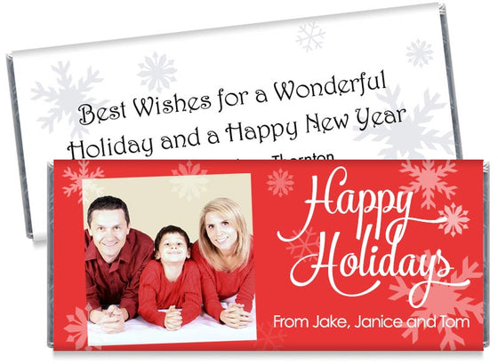 Happy Holidays with Photo Candy Bar Wrappers