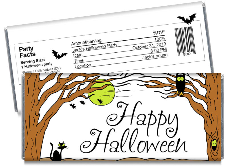 Haunted Forest Halloween Candy Bar Wrappers - CandyBarWrappers.com haunted-forest-halloween-candy-bar-wrappers-candybarwrappers-com