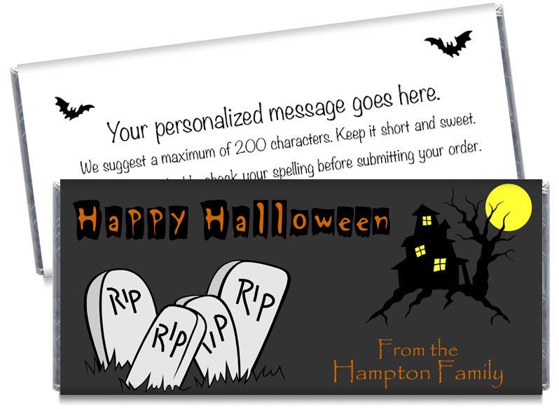 Rip Wrapper RIP Graveyard Halloween Candy Bar Wrappers - CandyBarWrappers.com