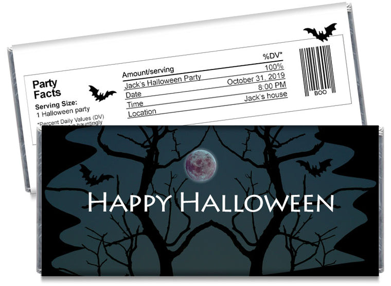 Haunted Moon Halloween Candy Bar Wrappers