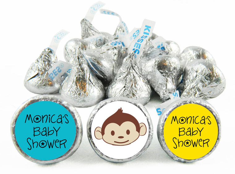 Mod Monkey Baby Shower Labels for Hershey's Kisses
