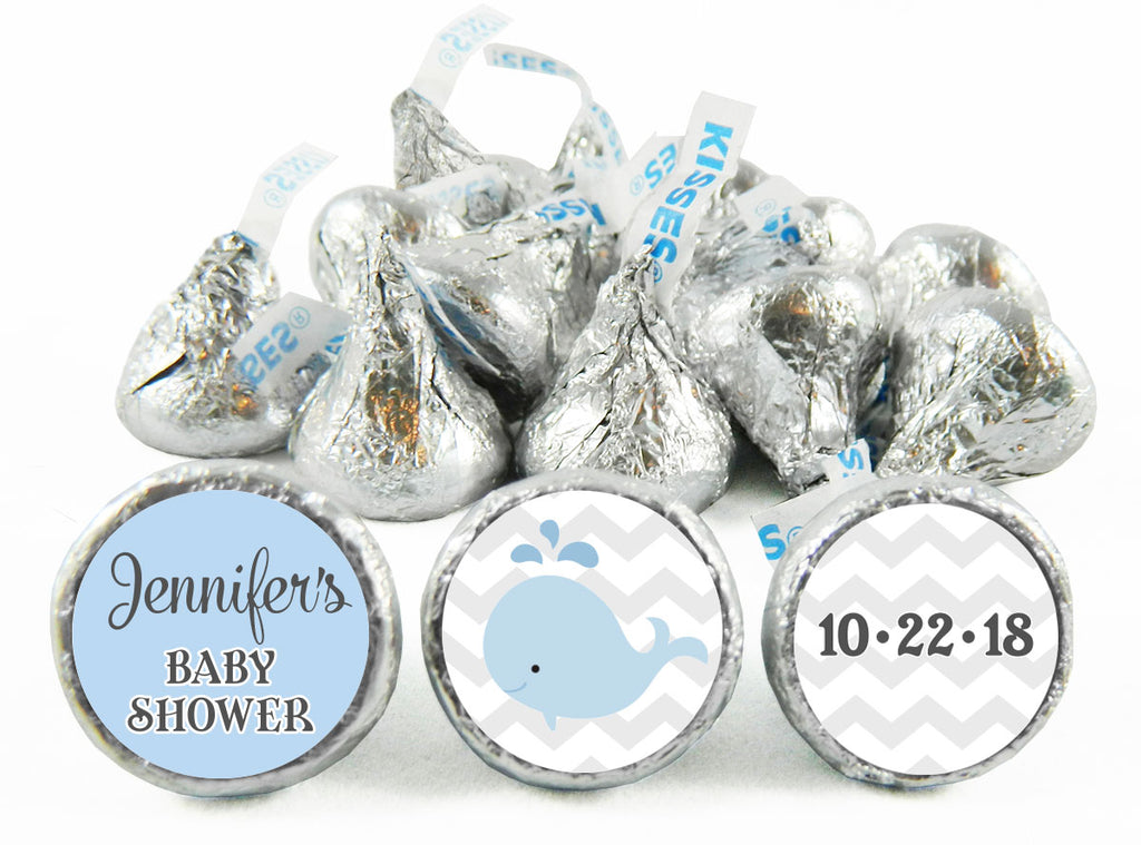 Whale Baby Shower Labels for Hershey's Kisses