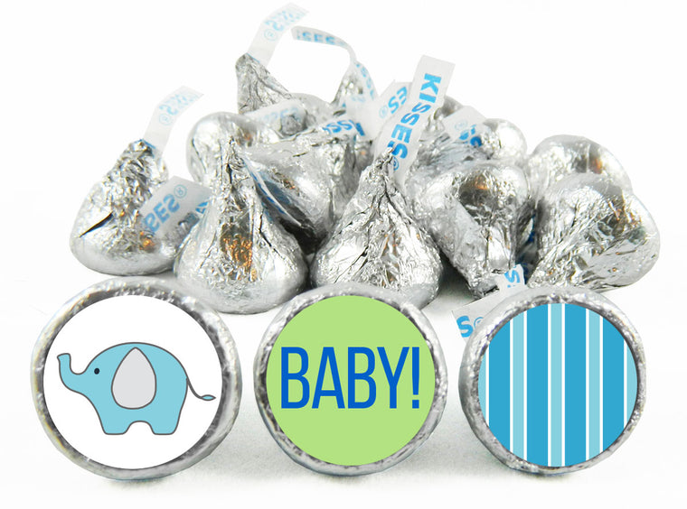 Elephant Stripes Baby Shower Labels for Hershey's Kisses