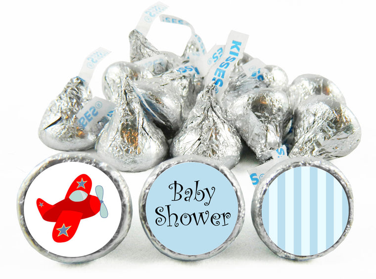 Plane Baby Shower Labels for Hershey's Kisses