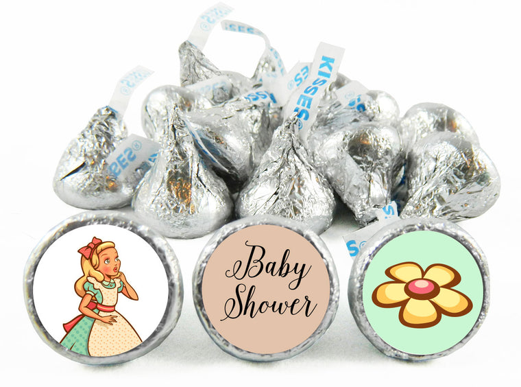 Wonderland Girl Baby Shower Labels for Hershey's Kisses