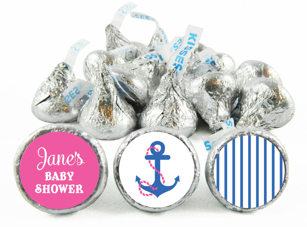 Nautical Girl Baby Shower Labels for Hershey's Kisses