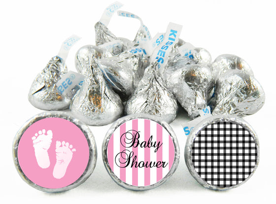 Little Feet Pink Girl Baby Shower Labels for Hershey's Kisses